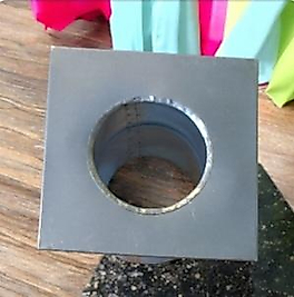 Isı Yalıtımlı Yanmaz  Plakalı Boru Baca Çıkışı (Ağaç Ev, Konteyner ) 10 mm Çap 13 Lük Boruya Uymaz