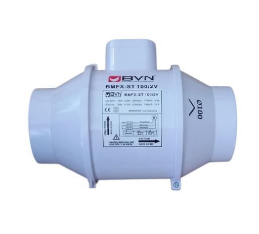 BVN Bahçıvan Bmfx St 100 Plastik Yuvarlak Karma Akışlı Çift Hızlı Kanal Fanı