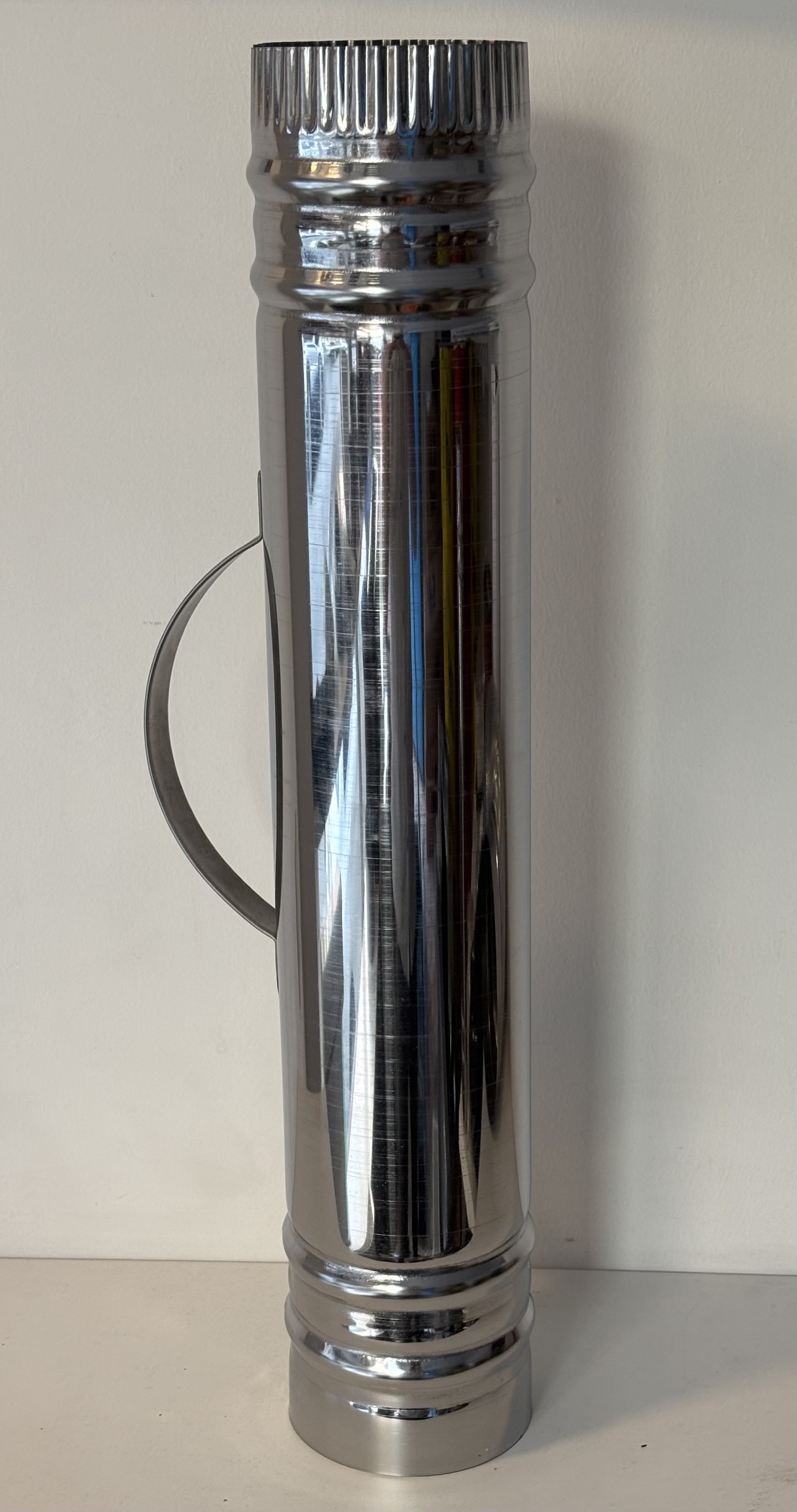Renuzu Semaver Uzatma Borusu Paslanmaz Krom Çelik Yükseklik 45 cm Tüm Semaverlere Uyumlu